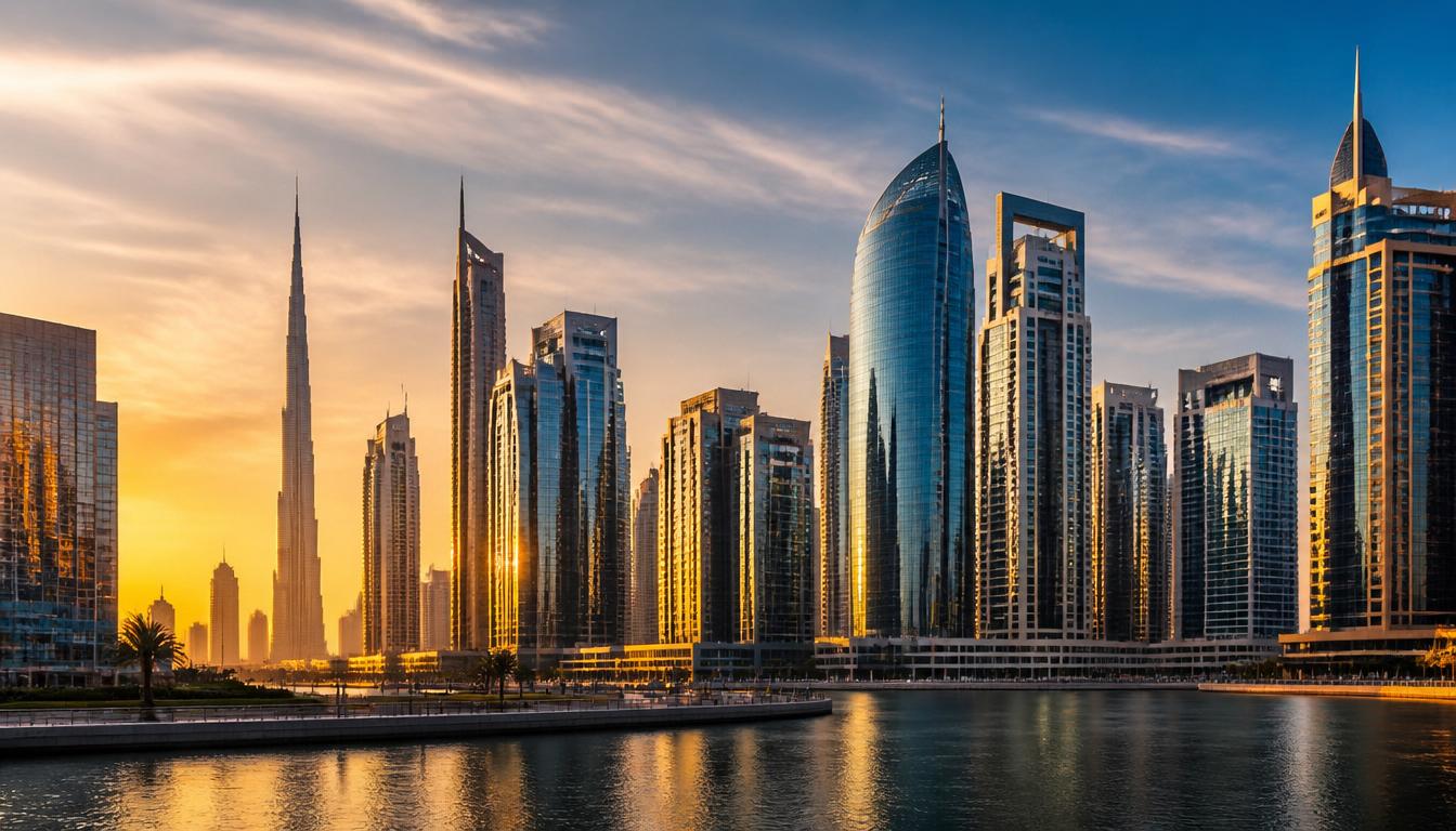Vista do distrito Business Bay em Dubai, onde fica o escritório da Aurum Foundation